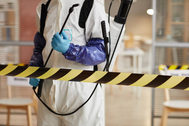 Professional Sewage Cleanup technician working in Evansville, WI
